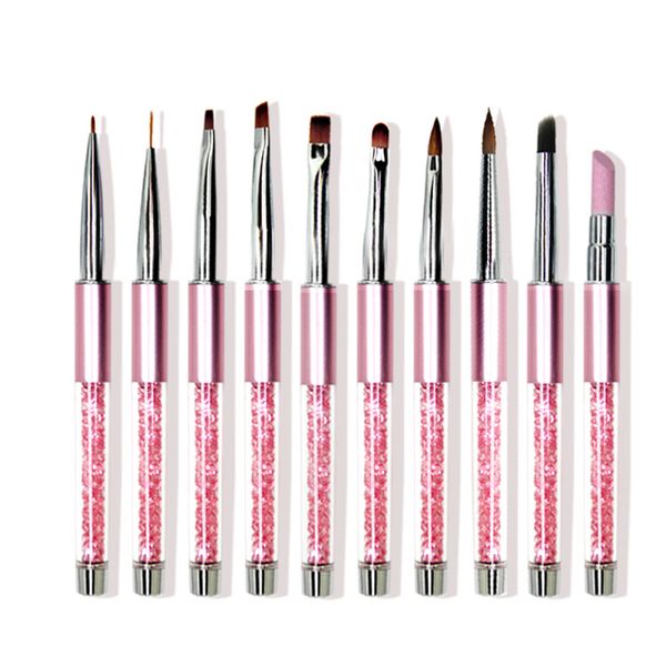 

12pcs/set french light therapy pen with flat head, round head and bevel mouth nail brush dotting painting drawing pen nail art