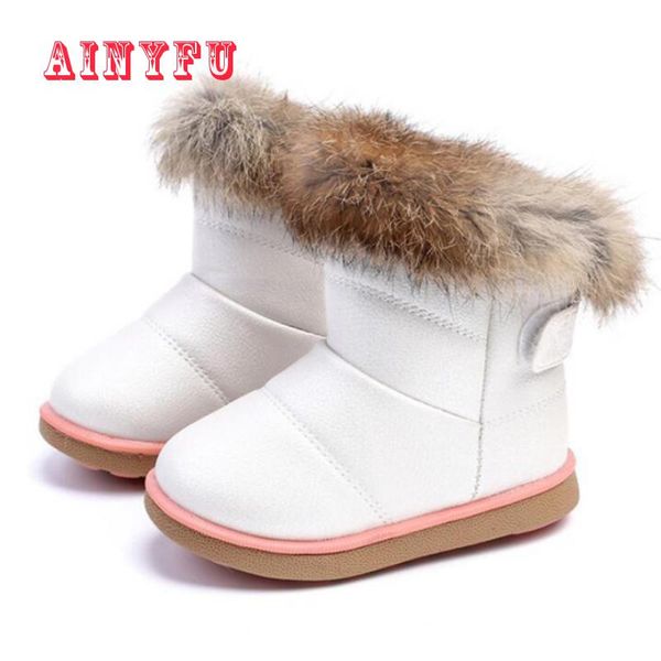 

ainyfu зима плюшевые ребёнки снега сапоги детские теплые водонепроницаемые плоские ботинки младенца малышей обувь открытый снег сапоги b160, Black;grey