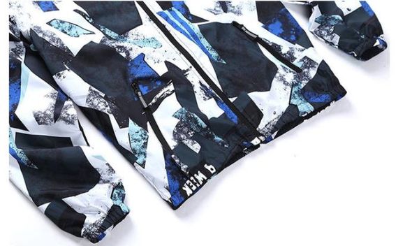 

spring windbreaker 3d printed jackets men ultra weight thin waterproof hooded jacket, Black;brown