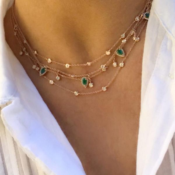 

pendant necklaces 2021 boho women chocker gold color chain cz choker necklace collana kolye bijoux collares collier femme jewel, Silver