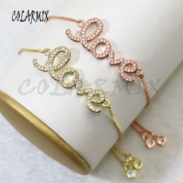 

8 pcs gold color metal bracelet zircon love charms bracelet elegant jewelry bracelet gift for lady 5700, Golden;silver