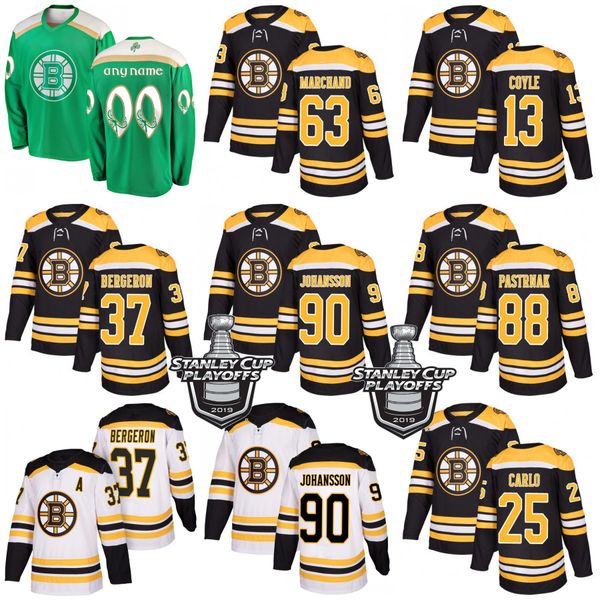 

2019 Playoff PlayBoston Bruins 13 Charlie Coyle Marcus Johansson Brad Marchand David Pastrnak Patrice Bergeron Carlo Hockey Jerseys
