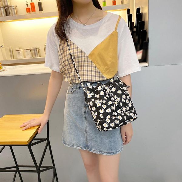 

new women's daisy candy color shoulder bag small leather handbag totes ladies casual fashion purse bucket pouch for girls #yj