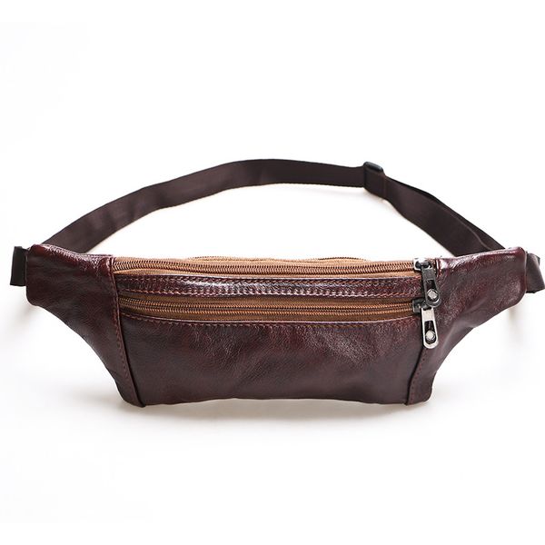 

outdoors waistpack leather men's pockets leather pure cowhide personal cell phone pockets