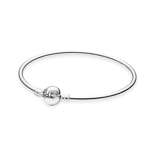 

new 100% 925 sterling silver dainty bow moments silver bangle 590724cz fit diy charm women original fashion jewelry gift, Golden;silver