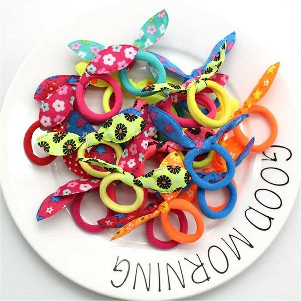 

polka dot headband bows ears knotted elastic hair bands candy color headbands for girls toddler baby hair accessories new, Slivery;white