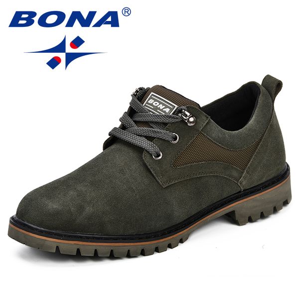 

bona men shoes fashion summer autumn comfortable men casual shoes suede denim breathable flats lace up anti-slip, Black