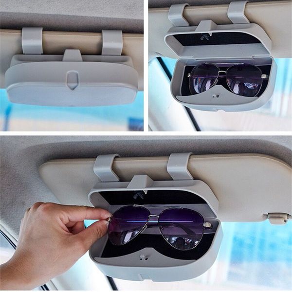 

universal auto car eyeglasses clip clamp abs car glasses cases box sun visor sunglasses holder accessories