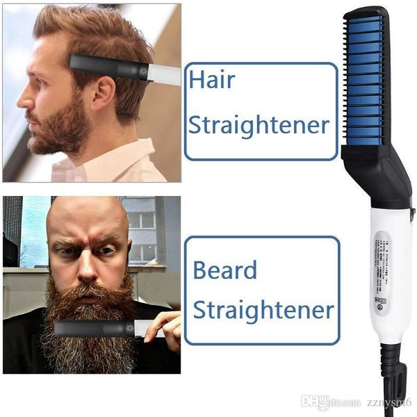 Multifunctional Hair Comb Quick Beard Straightener Curling Curler