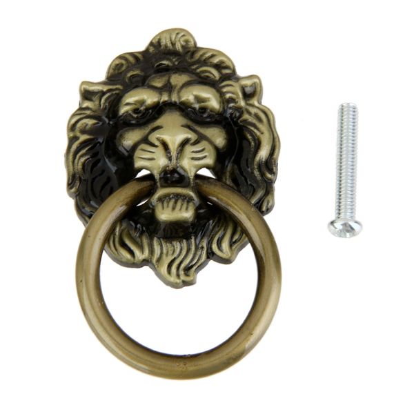 

vintage lion head pull handle door cabinet dresser drawer knob rings