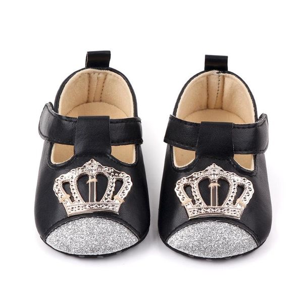 

newborn princess crown baby shoes softs pu kids infant toddler shoes