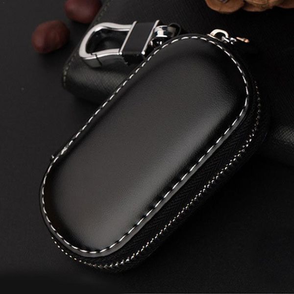 

key case multi-function leather key case car bag for faraday cage keyless entry fob pouch, car rfid security accesso