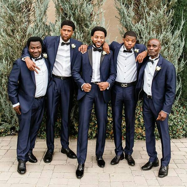 

men suits for wedding man navy blue tuxedo groomsmen suits man blazer jacket costume homme 2piece double breast slim fit terno masculino, Black;gray