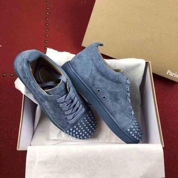

christian louboutin cl originals quality classic design red bottom men low cut sneakers rivets junior spikes orlato men s flat s