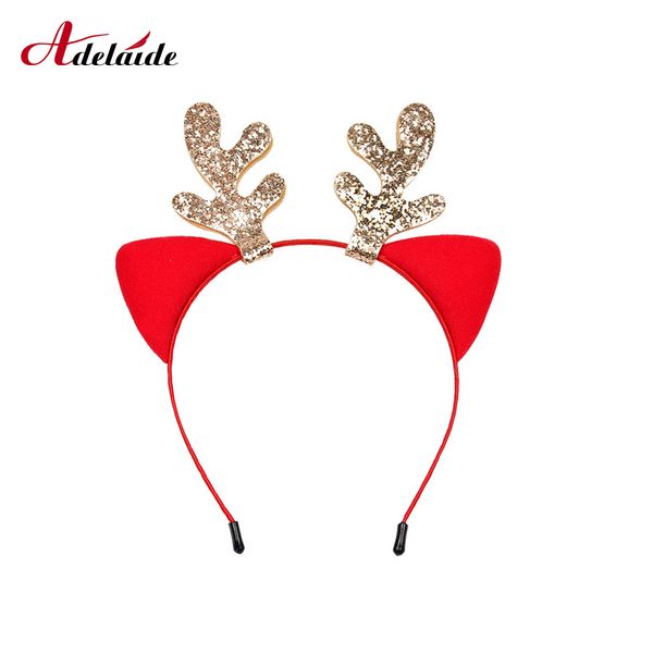 

christmas kids baby girls headwear cute cartoon cat ears sequined antler hairband headband ears girl hair accessories