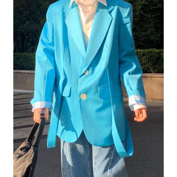 

4.6 2020 early spring new women fashion temperament single breasted long sleeve elegant blazer coat, White;black