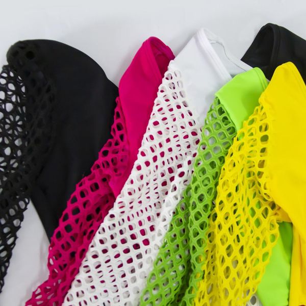 

bkning hollow out swimsuit for women one piece bathing suit yellow long sleeve one-piece suits 1 mesh fishnet swim wear 2019 new