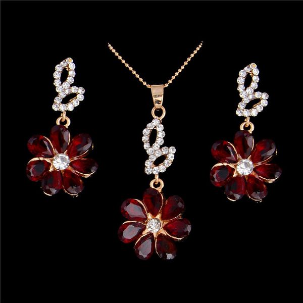 

h:hyde elegant luxury jewelry set design fashion gold filled colorful austrian crystal earrings necklace drop jewelry sets women, Silver