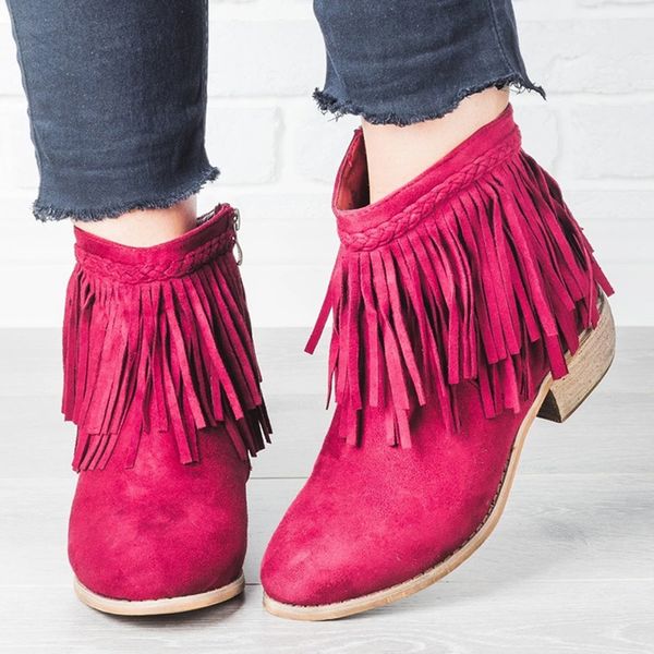 

2019 women boots flock ankle boots spring autumn women ladies party suede plus size, Black