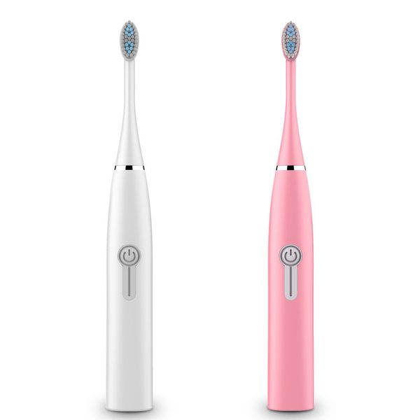 

six-speed automatic waterproof battery electric toothbrush sonic wave 8pcs replacement heads soft brush hair clean oral