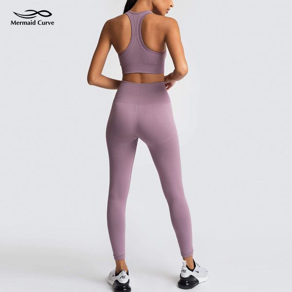 

mermaid curve power series seamless women fitness suit sports bra + full leggings women gym clothing, White;black