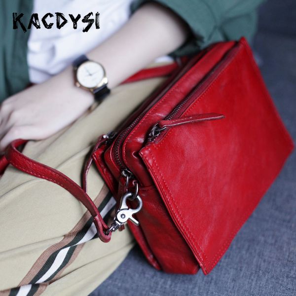 

head layer of leather handmade small womens messenger bag retro fashion girls cross shoulder bag classic satchel purse sling