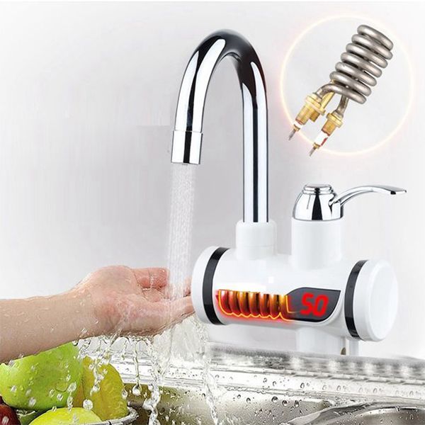 

stainless steel electric water heaters instant 3 seconds heating cold dual-use digital display temperature faucet