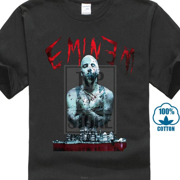 

new brand fashion luxury designer mens t shirts eminem bloody horror t shirt s m  xl 2xl brand new official em t shirt, White;black