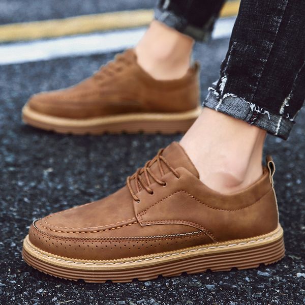 

autumn men's casual shoes fashion business casual shoes light breathable male sneakers non-slip comfortable hc-372, Black