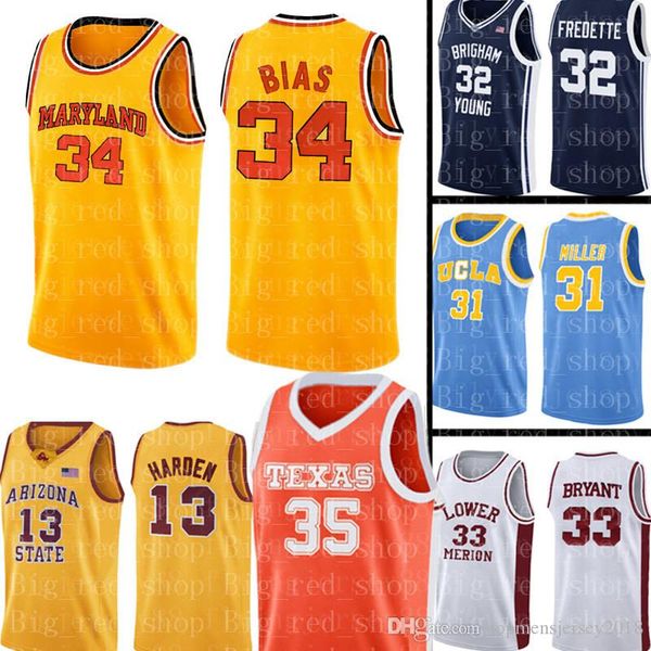 

Maryland University Jersey Top 34 Len Bias Basketball Jerseys Mens ncaa University Cheap wholesale Jersey Size S-XXL