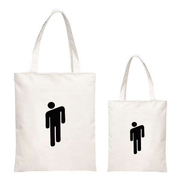 

billie eilish printed shopping bags large capacity canvas tote bag fabric cotton cloth reusable shopping shoulder bag women
