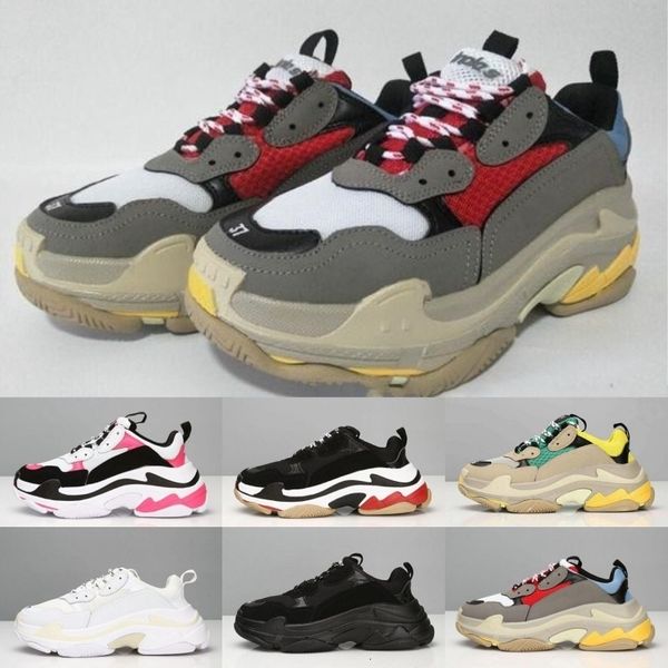 

2019 paris 17fw triple-s sneaker luxury designer mens womens casual shoes mixed colors thick heel grand size 36-45 with