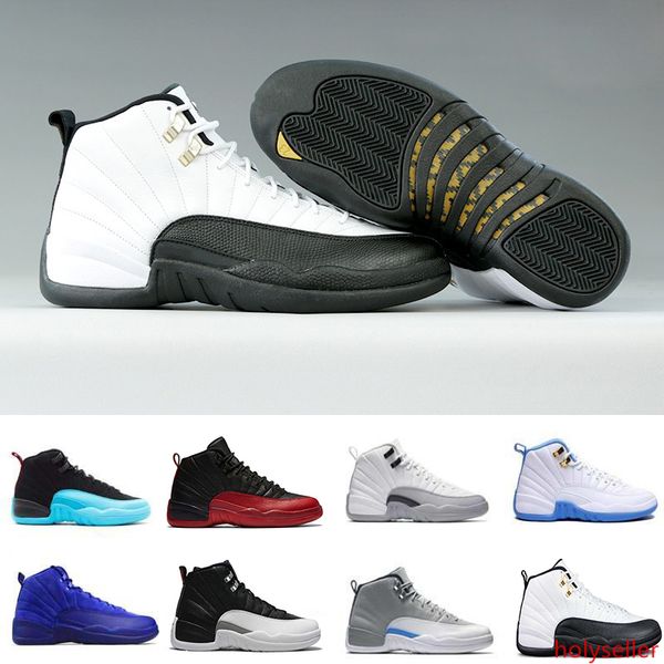 

new 12 bordeaux playoffs low basketball shoes men university blue sport shoe taxi black nylon 12 the master trainers sneakers 41-47