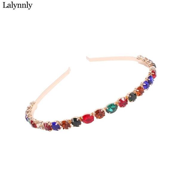 

lalynnly trendy brand hairband luxury crystal glass drill women hair hoop high grade headband wedding trendy hair jewelry f19961, Golden;white