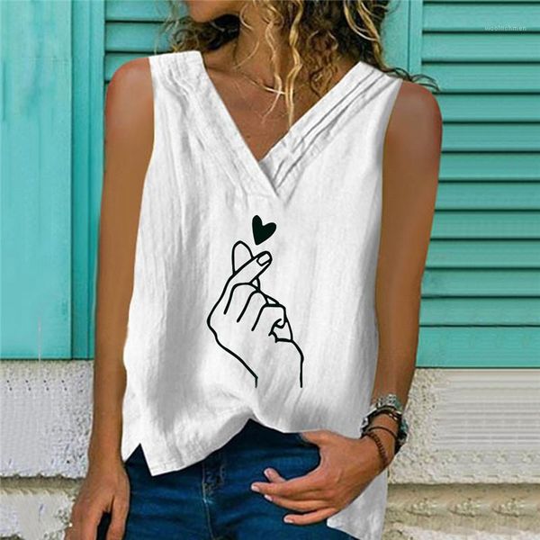 

neck patchwork sleeveless tees for woman females fashion casual womens love tshirts summer designer v, White