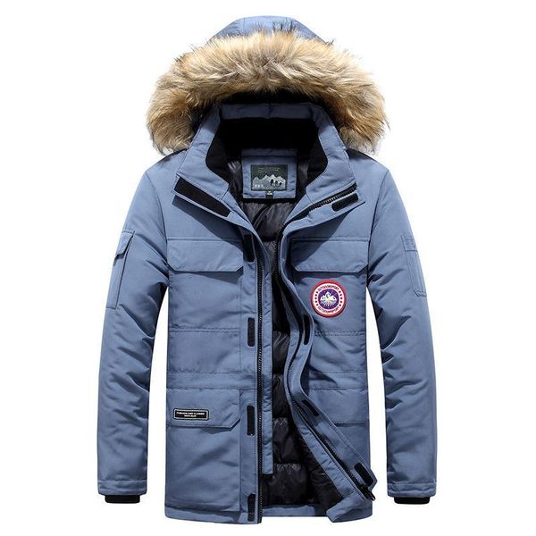 

parkas american military outdoor overcoat real fur collar canada men windbreaker brand down coat -40 celsius down jacket autumn size s-6xl, Black;brown