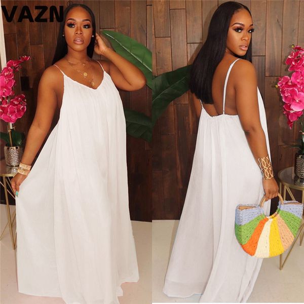 

vazn 2020 new summer a-line vintage solid sleeveless sport fitness style v-neck womens jumpsuit fashion jumpsuits, Black;white