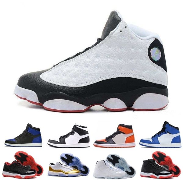 

new 11 13 4 1 red white black gold sneakers women mens 11s 13s 4s 1s basketball shoes ing