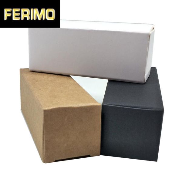 

50pcs/lot white black brown paperboard package box kraft paper party diy crafts packing box small perfume bottle carton pack
