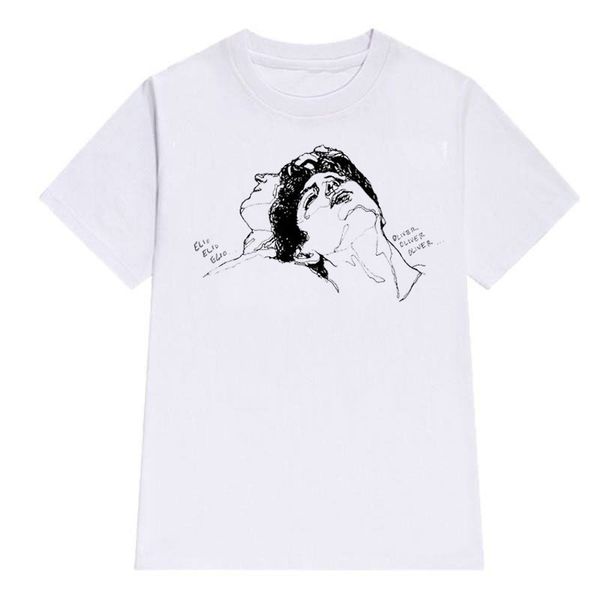 

summer t-shirt for men short sleeves call me by your name movie cartoon print cotton o-neck whitet shirts s-3xl, White;black