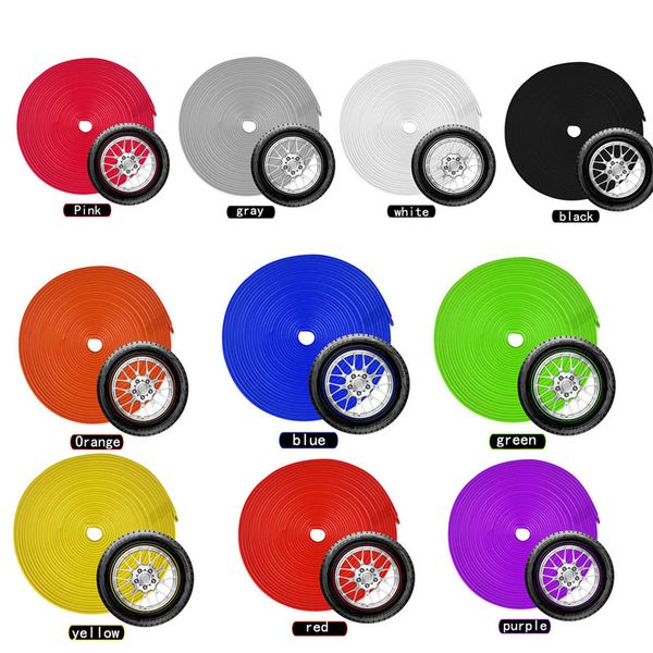 

8 meters universal car wheel trim alloy wheel arch protector rim guard adhesive roll anti-collision strip fit all car models