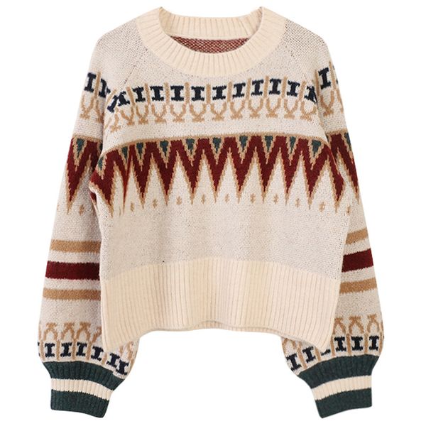 

autumn spring clothes women sweaters o-neck irregular geometric embroidery long sleeve pullover knitted ta11735, White;black