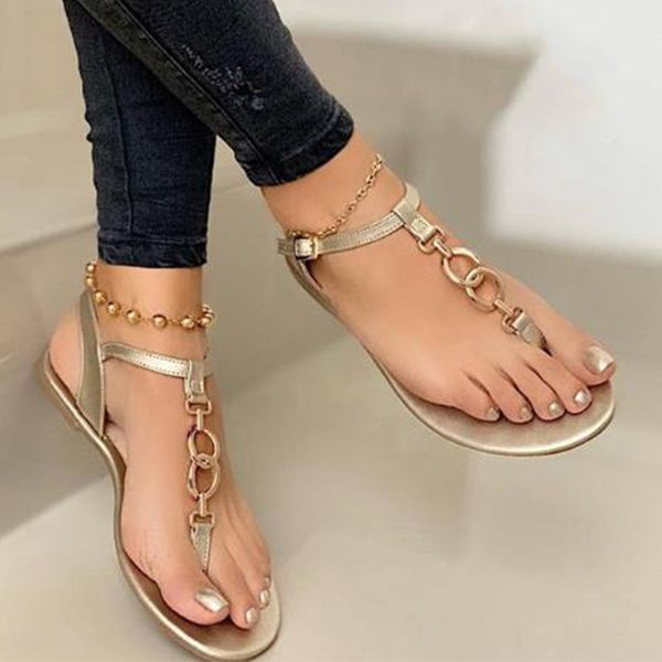 

woman flip flop 2020 summer women fashion sandals ladies buckle shoes female casual footwear narrow band flat plus size 43, Black