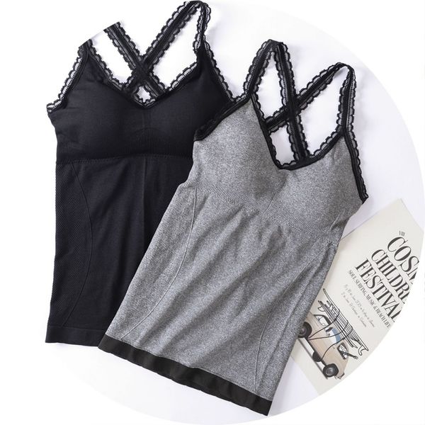 

для женщин беспроводной бюстгальтеры бесшовные бюстгальтер проложенный твердая верхней части бака ремни 2020 шнурка сексуальный простой осно, Black;white