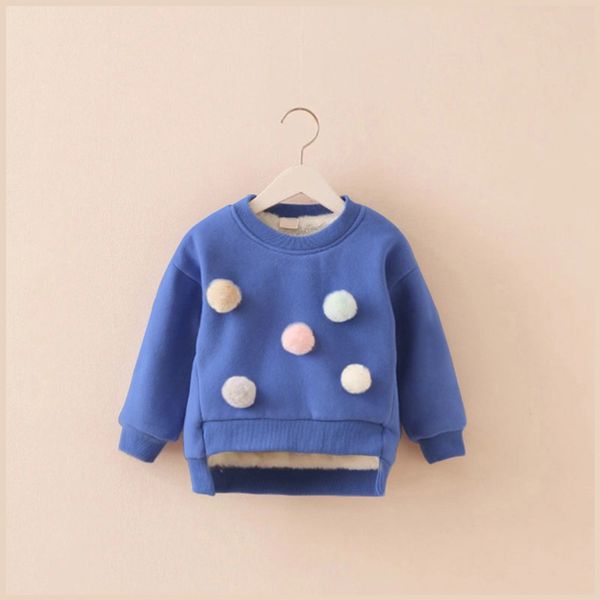 

2018 new winter item girl cute thick warm with ball design three colors, Blue;gray