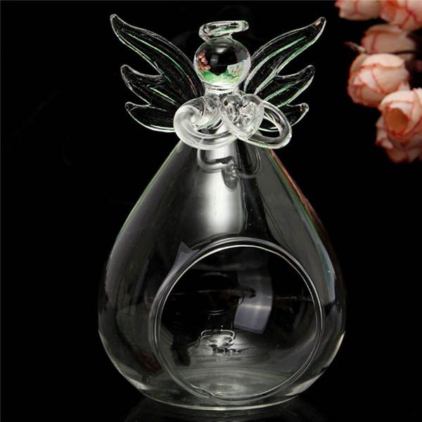 

diy micro landscape hanging angel shape glass plant vase home garden party decoration
