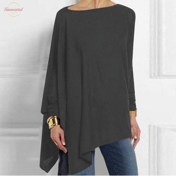 

womens solid long sleeve irregular shirt loose pullover casual harajuku style women t shirts camisetas femininas de algodÃ£o, White