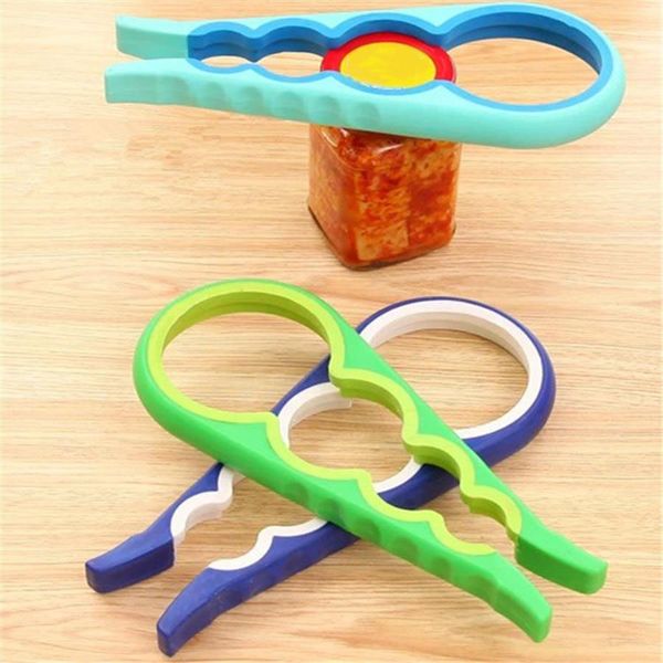 

4 in 1 handy anti-slip can lid screw opener bottle opener for pop/beer bottle jar kitchen twist tool bottle cap launcher fa3042