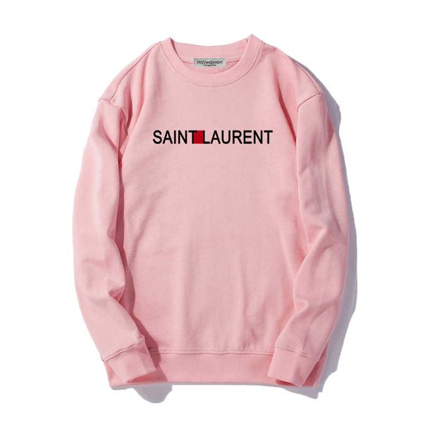 

saint laurent ysl новые бренды осень зима мода мужчины женщины повседневная круглый воротник плюс свитер теплый мужские пальто толстовки бол, Black