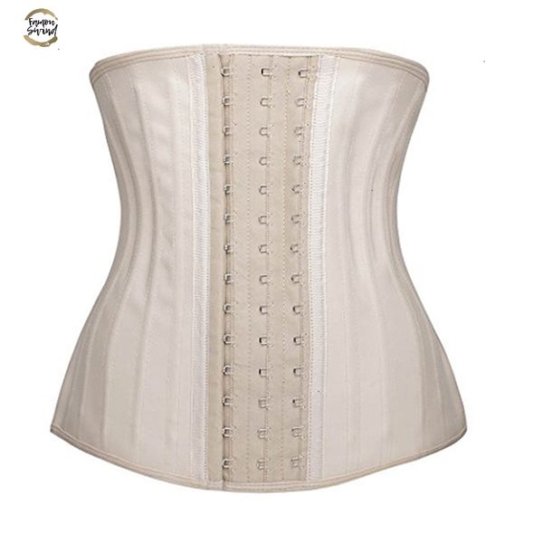 

latex waist trainer corset belly slimming underwear belt sheath body shaper modeling strap polyester 25 steel boned waist cincher, Black;white